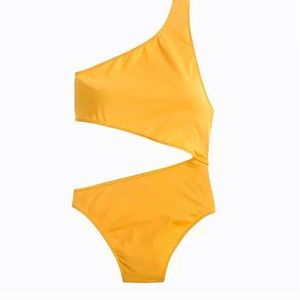 NWT J.Crew Playa Yellow cutout one-piece swimsuit